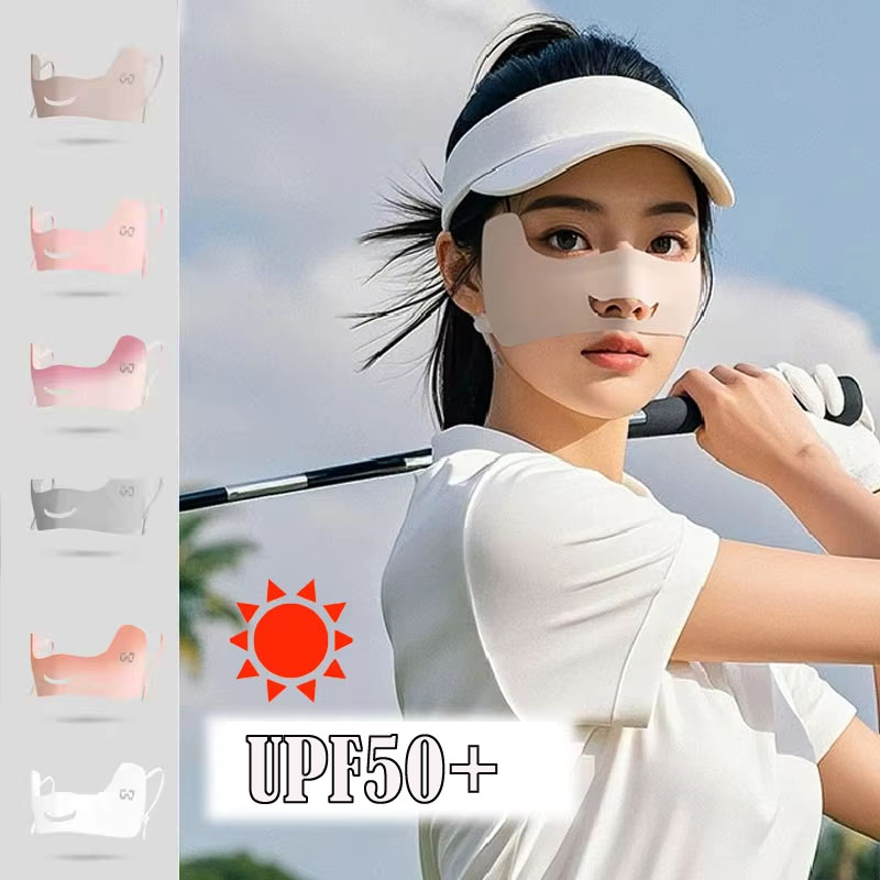 Face Scarf Mask - ฤดูร้อนหน้ากากผ้าไหมน้ําแข็งBreathableครีมกันแดดผ้าพันคอEye Patches Anti-UV Eye Protection Maskขี่จักรยานวิ่งGolf