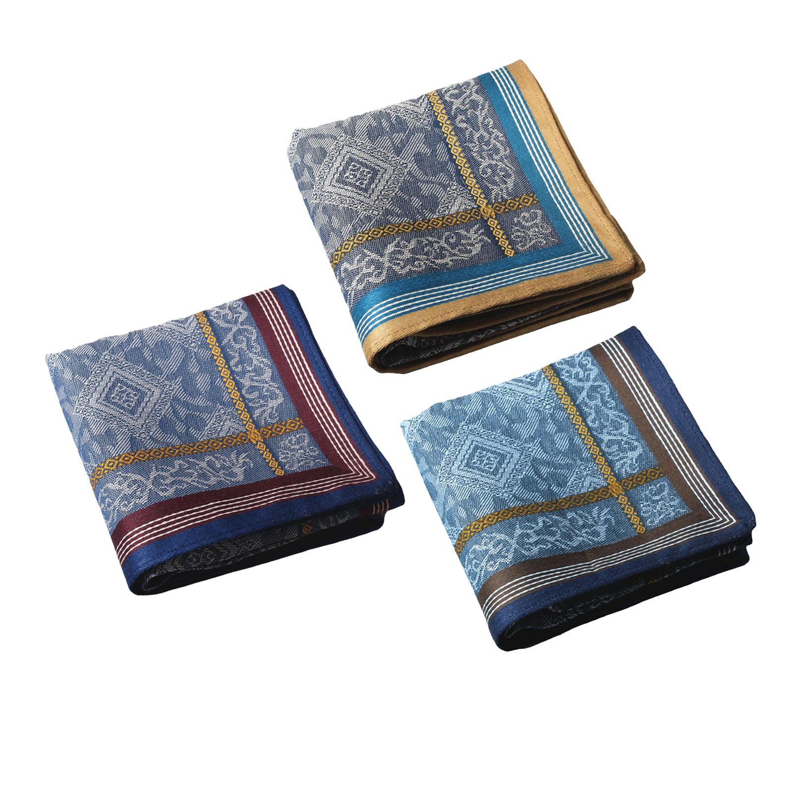 Handkerchief Cotton Men - ผ้าเช็ดหน้าสำหรับผู้ชาย 3 ผืน สำหรับเจ้าบ่าวในงานเฉลิมฉลอง