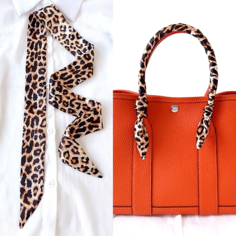 Ascot Neck Scarf - ผ้าพันคอไหมสำหรับผู้หญิง ลายเส้นยาวบางเฉียบ ใช้เป็นสายสะพายกระเป๋า ผ้าพันคอคล้องคอ ผ้าคาดผม ผ้าคลุมศีรษะ