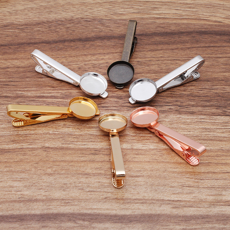Tie Bar Set Gift - คลิปหนีบเนคไทสีสันสดใส 50 ชิ้น พร้อมฐานกลมขนาด 16 มม.