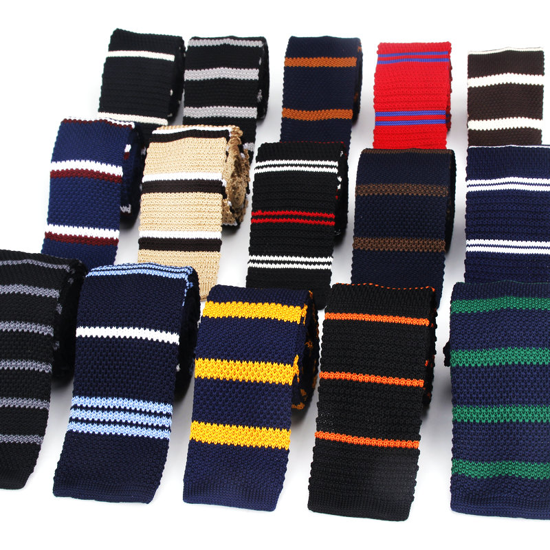 Skinny Tie Men - ผู้ชายแฟชั่นชุดถัก Tie PLAIN เนคไทสำหรับงานแต่งงาน Tuxedo ลายทอผอม