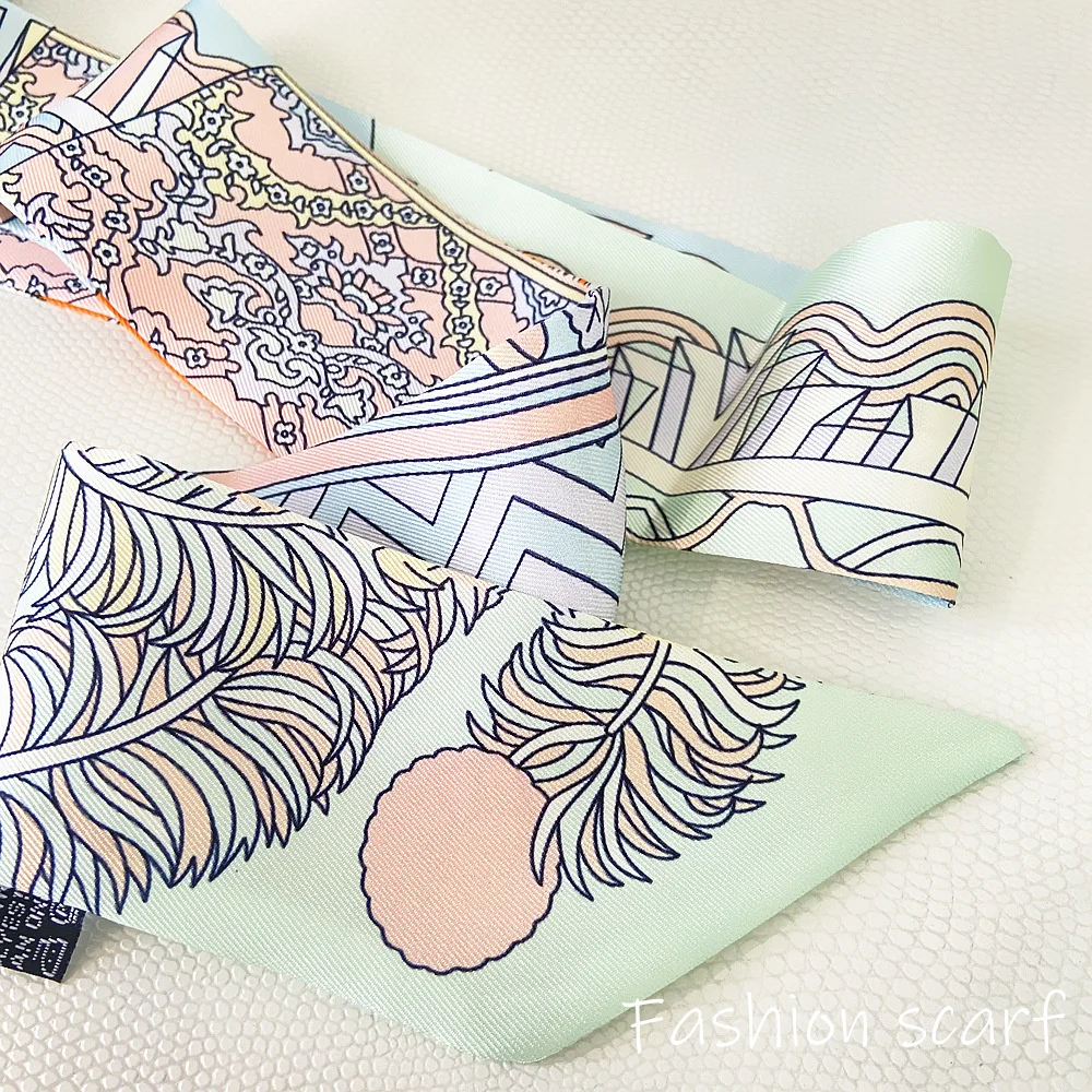 Face Scarf Mask - 1PC แฟชั่นเกาหลีใหม่ผู้หญิง Twill ตกแต่งริบบิ้นผ้าพันคอขนาดเล็กผูกกระเป๋าริบบิ้นผมขนาดเล็กผ้าพันคอผ้าพันคอ