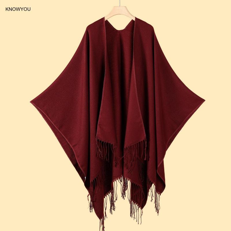 Muffler Men Wool - สีทึบ Ponchos ผู้ชายผู้หญิงขนาดใหญ่ผ้าคลุมไหล่แคชเมียร์ประดิษฐ์ WARM Cape ฤดูหนาวฤดูใบไม้ร่วงใหม่