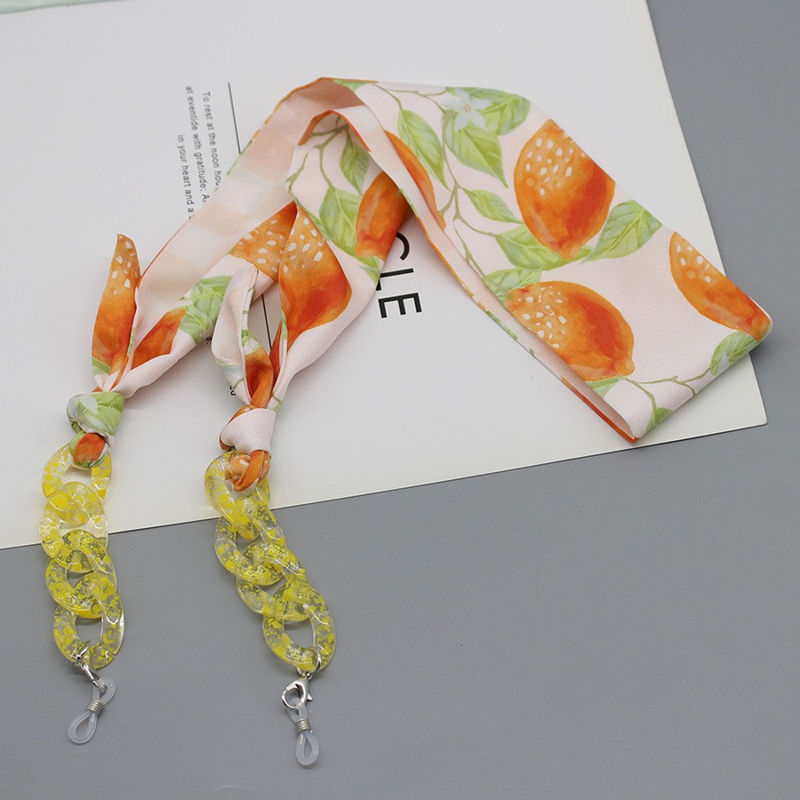 Silk Neck Scarf - Bohemia แว่นตา syal Sutra พิมพ์ลายโซ่แว่นตากันแดดอะคริลิคขาตั้งสายคล้องสายคล้องคอแว่นตาเครื่องประดับของขวัญสำหรับหญิงสาว