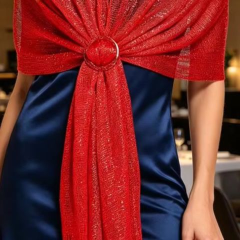 Stole Wedding Shawl - ผ้าคลุมไหล่สำหรับเพื่อนเจ้าสาว ผ้าคลุมไหล่ประดับพู่ระยิบระยับ น้ำหนักเบา ผ้าพันคอสำหรับงานกลางคืน ผ้าคลุมไหล่สำหรับงานแต่งงาน พร้อมหัวเข็มขัดฟรี