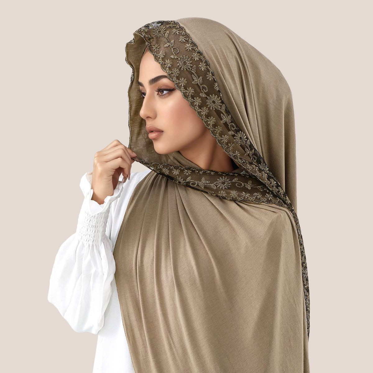 ผ้าคลุมศีรษะมุสลิมแบบยาว ผ้าฝ้ - Head Wrap Turban บทวิจารณ์และราคา