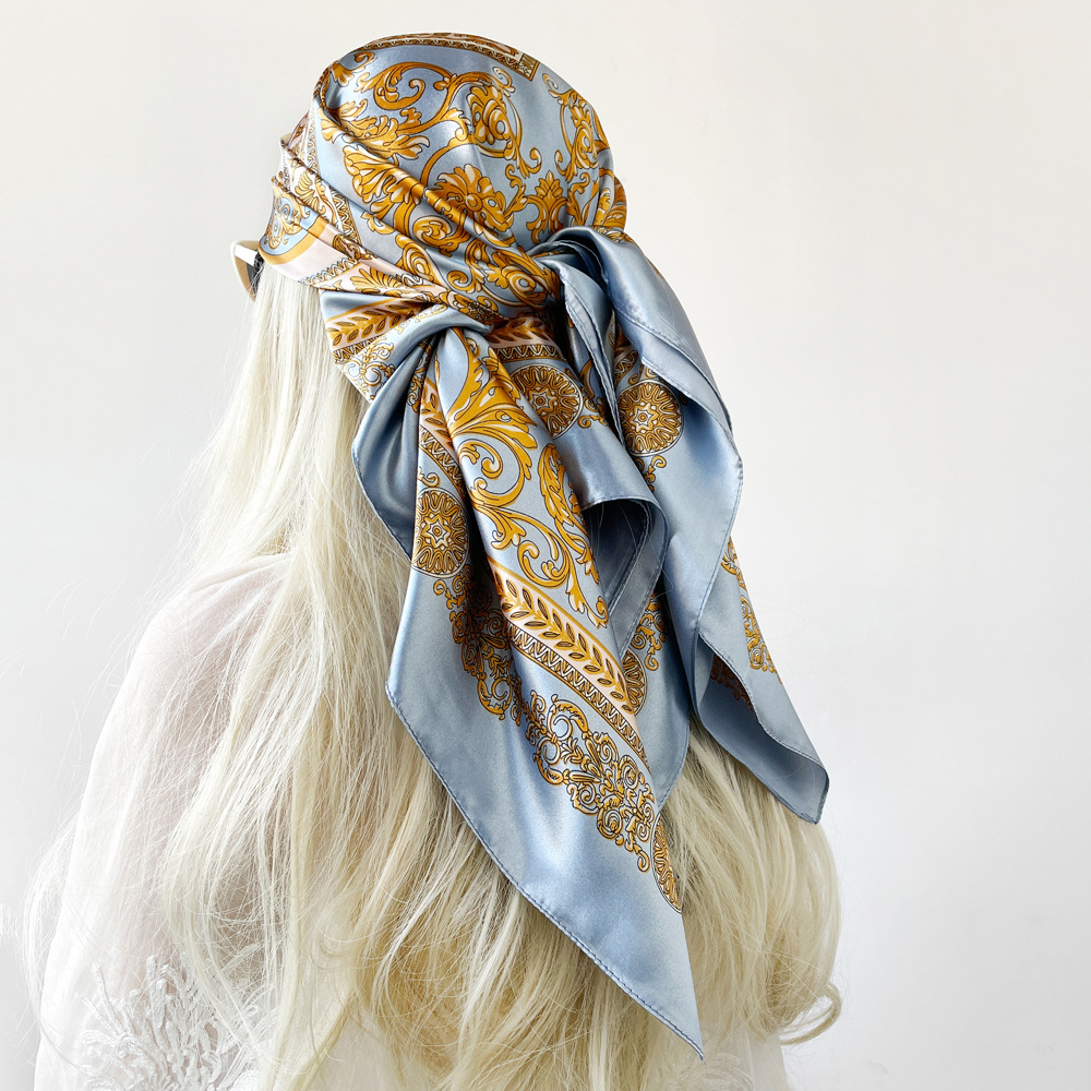 ผ้าพันคอไหมซาตินทรงสี่เหลี่ยมส - Face Scarf Mask บทวิจารณ์และราคา