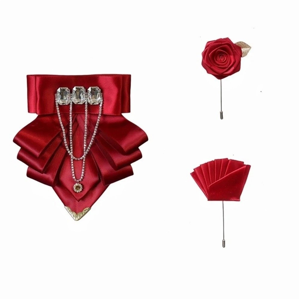 ชุดเข็มกลัดโบว์ผูกคอพร้อมพู่ 3 - Pocket Square Set บทวิจารณ์และราคา