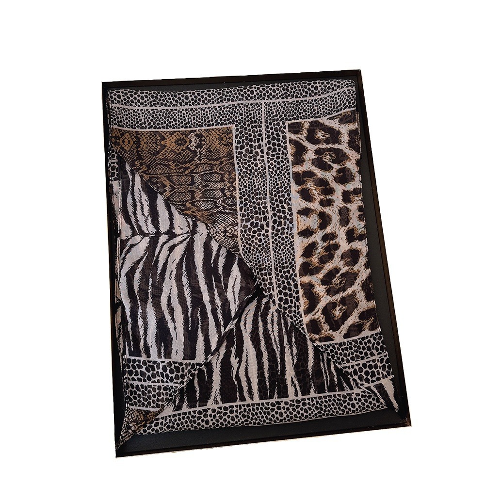 เสือดาวขนาดเล็กยาวผ้าพันคอผ้าไ - Ascot Neck Scarf บทวิจารณ์และราคา