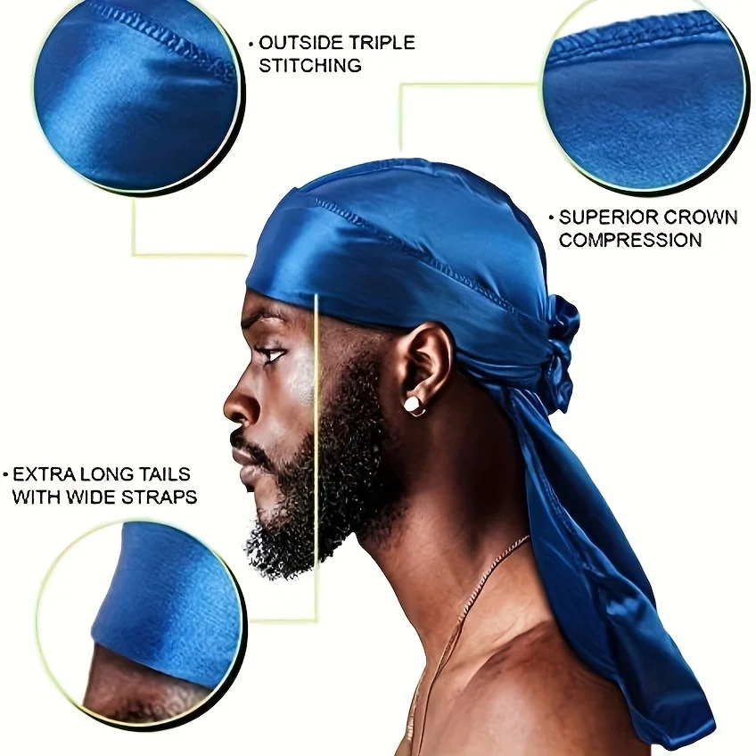 ผ้าโพกศีรษะผ้าไหมสำหรับผู้ชาย  - Bandana Doo Rag บทวิจารณ์และราคา