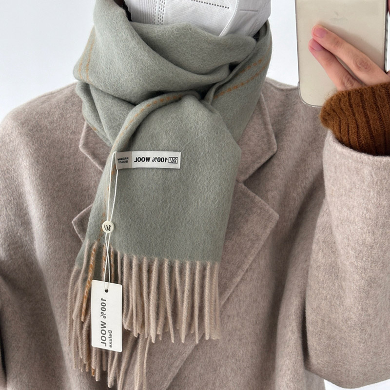 Elegant คุณภาพดี 100% ผ้าพันคอ - Muffler Men Wool บทวิจารณ์และราคา