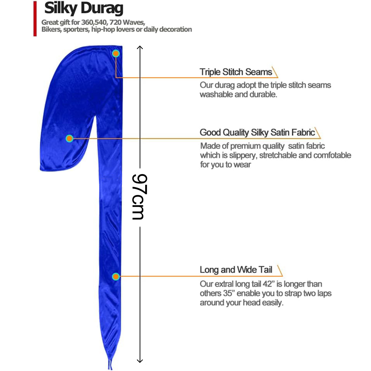 ผ้าโพกศีรษะผ้าซาตินระบายอากาศไ - Bandana Doo Rag บทวิจารณ์และราคา
