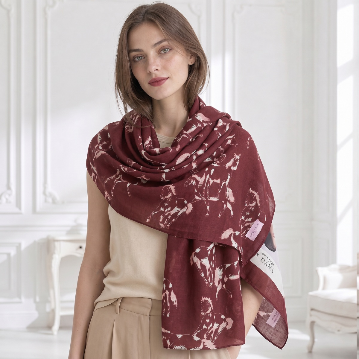 ผ้าพันคอผู้หญิง ผ้าฝ้าย ฮิญาบม - Pashmina Wrap Large บทวิจารณ์และราคา