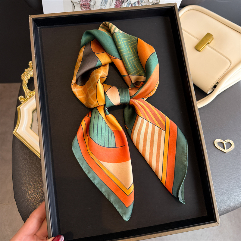 ผ้าพันคอไหมพิมพ์ลายเรขาคณิตใหม - Ascot Neck Scarf บทวิจารณ์และราคา
