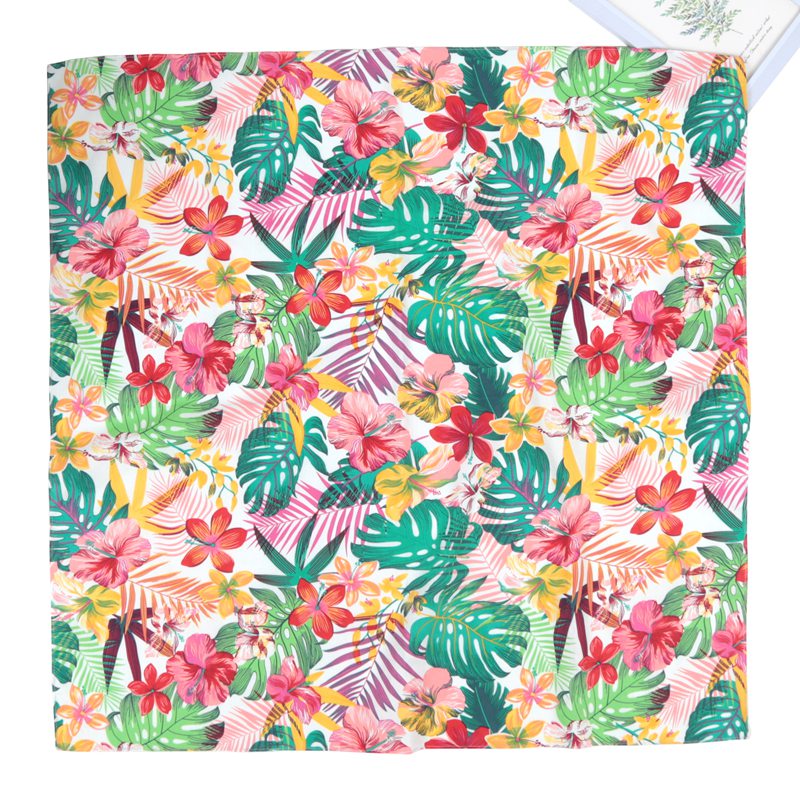 ผ้าพันคอพิมพ์ลายใบไม้ดอกไม้ขนา - Bandana Cotton บทวิจารณ์และราคา