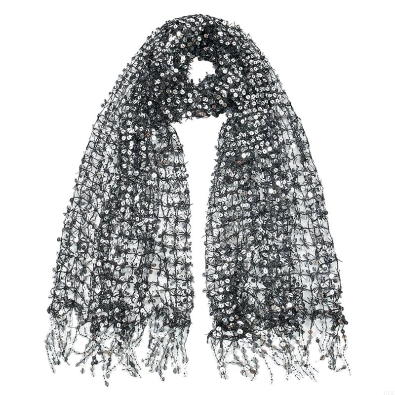Y3NE Embellished Sequins งานแต - Stole Wedding Shawl บทวิจารณ์และราคา
