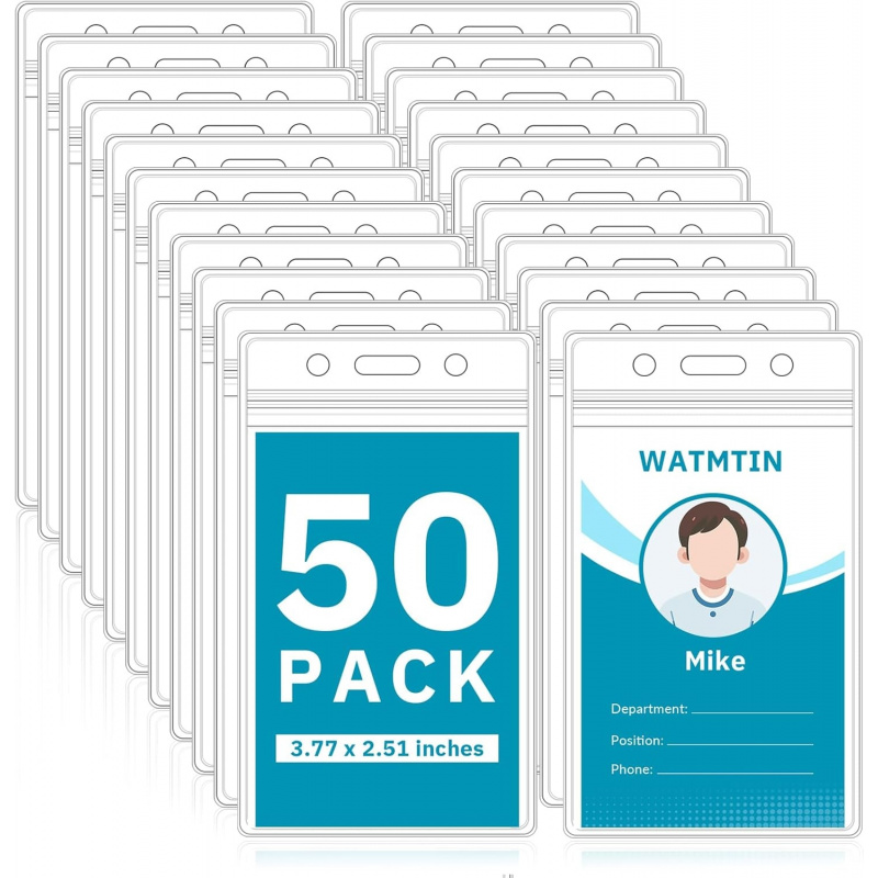 ที่ใส่บัตรพลาสติก 50 ชิ้น, ที่ - Lanyard Badge Holder บทวิจารณ์และราคา