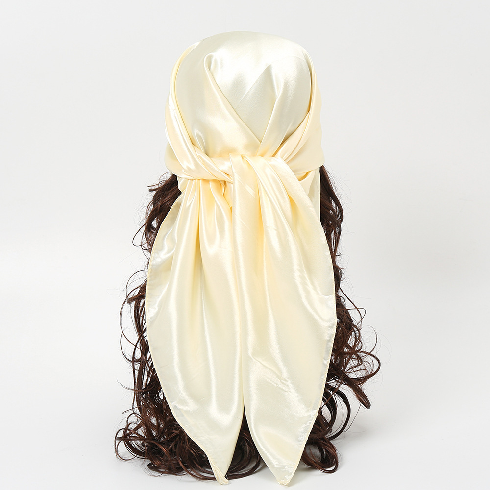 ผ้าคลุมไหล่/ผ้าพันคอไหมซาตินสี - Scarf Silk Square บทวิจารณ์และราคา